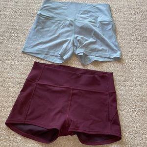 Two pairs of Lululemon biker shorts
